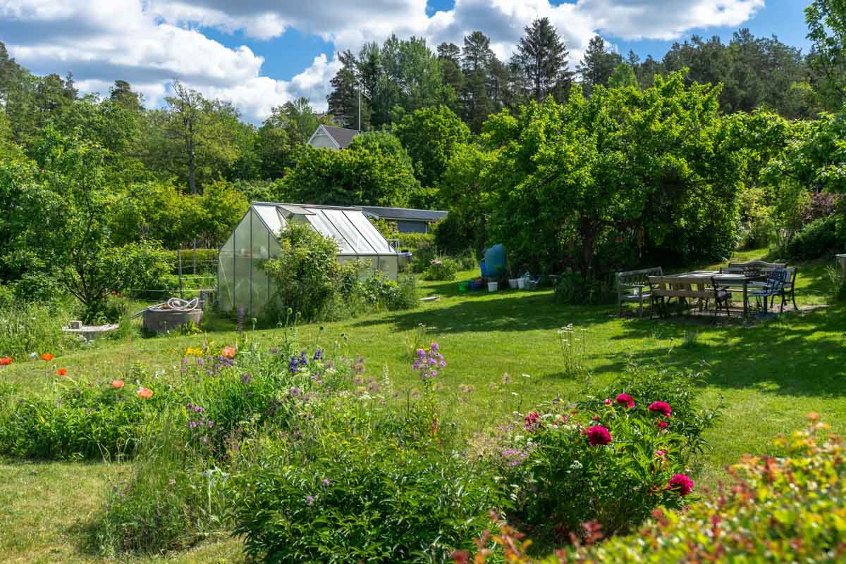 Greenhouse in Garden Away from Trees